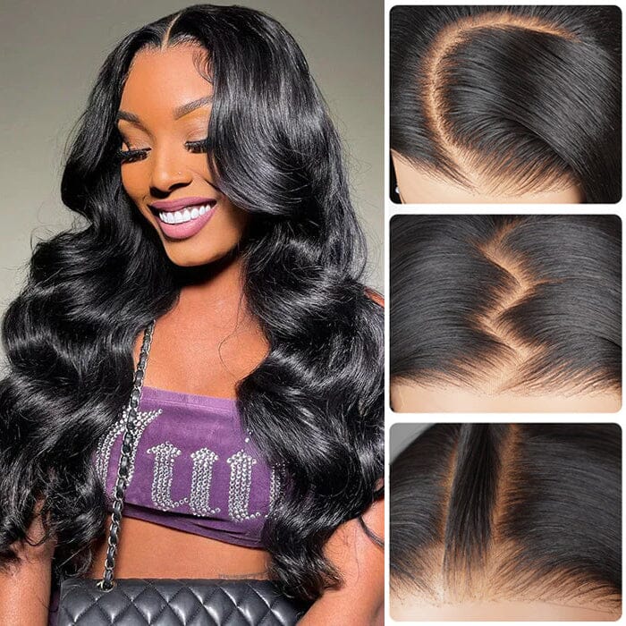 Perruque Body Wave en cheveux humains vierges ondulés, pré-coupée, sans colle, 8x5, 70 % de réduction