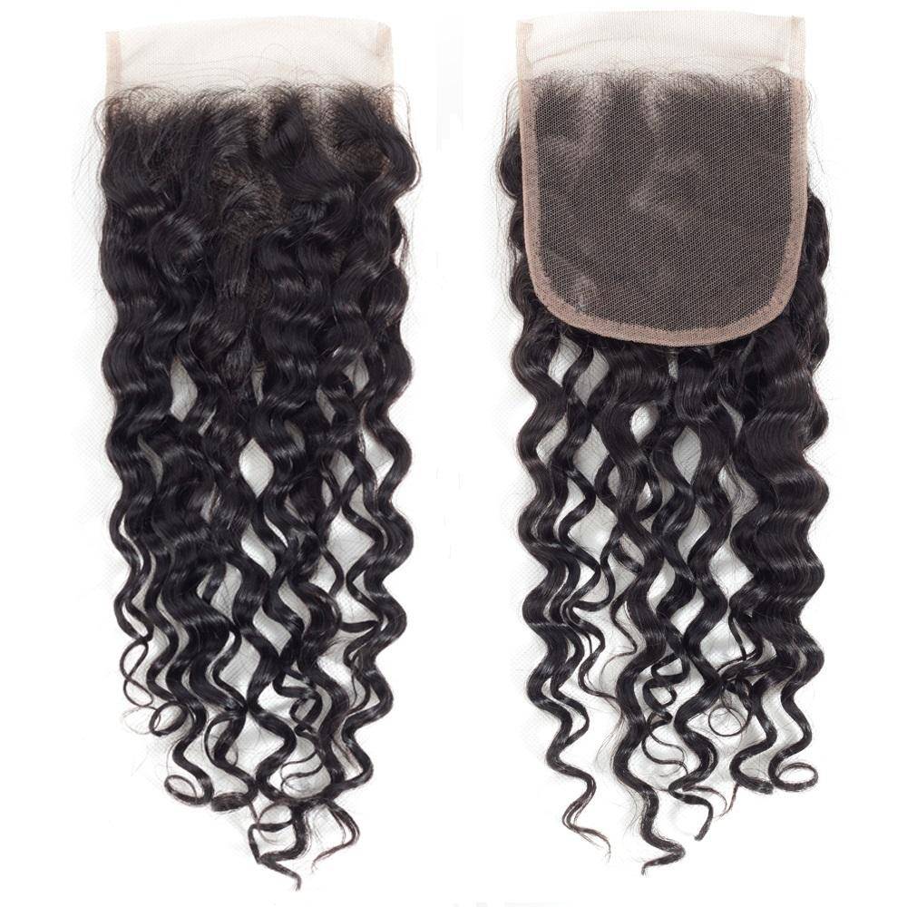 QT Hair Brazilian 4*4 Water Wave Lace Closure Remy Human Hair - QT Hair