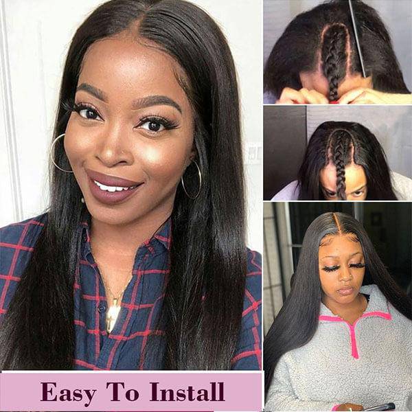 QTHAIR 14A U Part Wig Straight Human Hair Wigs For Black Women Brazilian Straight Hair 2x4 Left Part Wigs - QT Hair