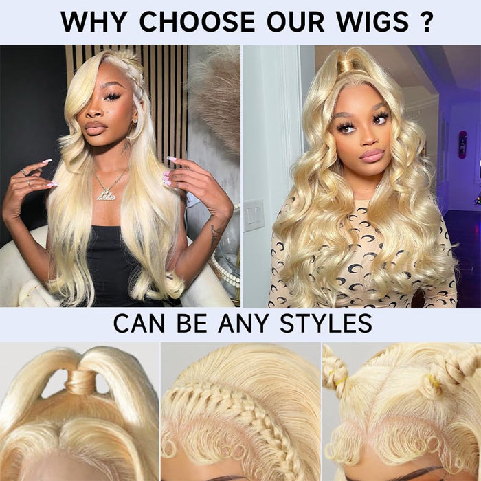 Perruques Lace Frontal Wigs Suntu Hair, blond miel 613, cheveux humains ondulés pré-épilés