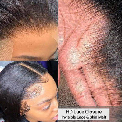 QT Hair 4x4 HD Lace Closure Human Hair Body Wave Bundles with Transparent Closure - QT Hair