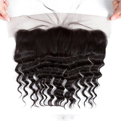 QT Brazilian Loose Deep 13x4 lace frontal Hair Closure - QT Hair