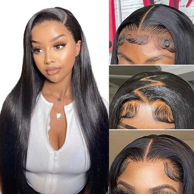 4x4 HD Transparent Lace Closure Wig Melted Match All Skin Straight Human Hair ｜QT Hair