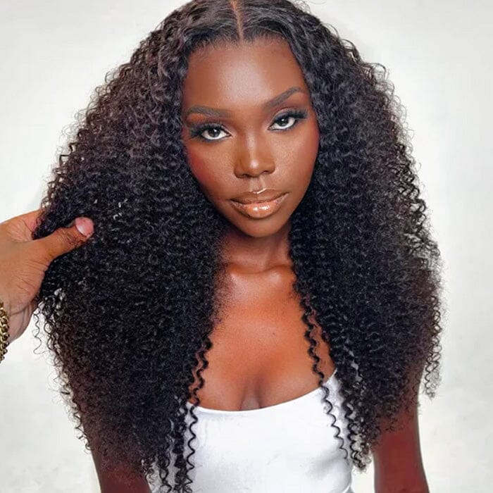 4x4 Kinky Curly Lace Closure Wig Virgin Human Hair Pre Plucked Natural Hairline ｜QT Hair