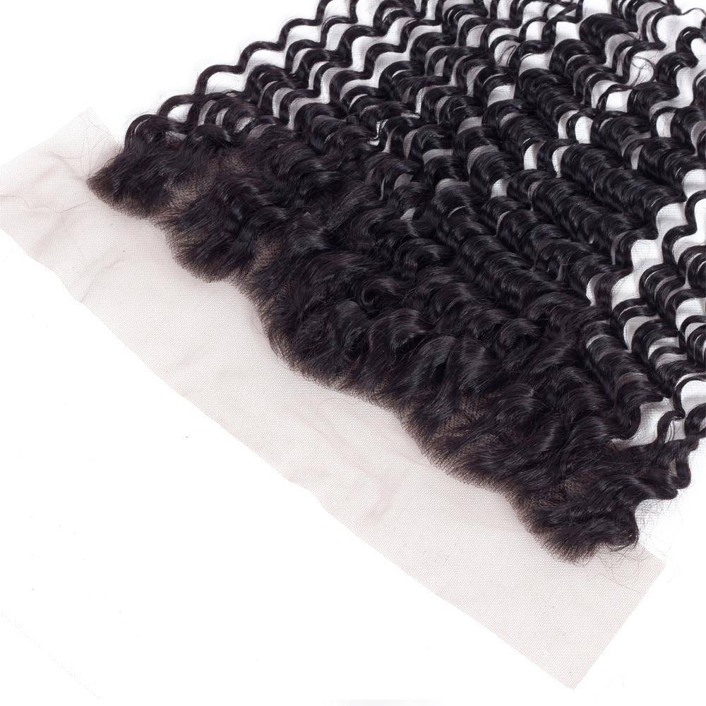 QT Peruvian 13x4 Deep Wave Free Part Lace Frontal Hair Closure - QT Hair