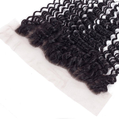 QT Peruvian 13x4 Deep Wave Free Part Lace Frontal Hair Closure - QT Hair