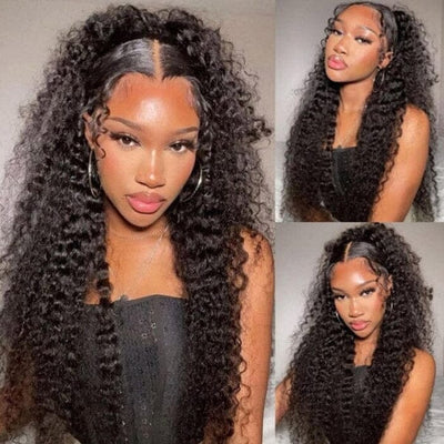 5x5 Transparent Lace Closure Wig Deep Wave Curly QT Virgin Human Hair ｜QT Hair
