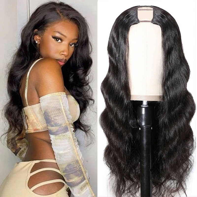 U Part Wig Body Wave Human Hair Wigs For Black Women Body Wave 2x4 Left Part Wigs ｜QT Hair