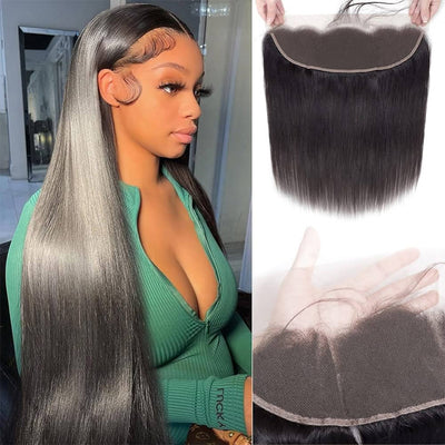 Mèches de cheveux brésiliens vierges lisses Suntu Hair avec fermeture frontale en dentelle