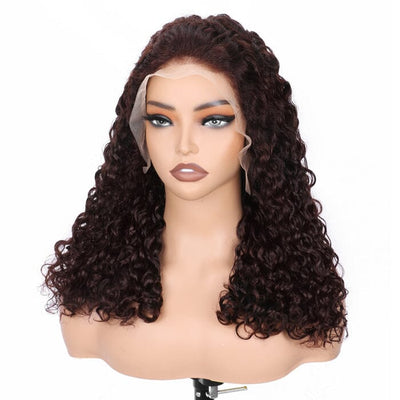 Perruque Lace Front Wig Pixie Bouclée Brun Miel SDD, Cheveux Humains Vierges Pré-épilés