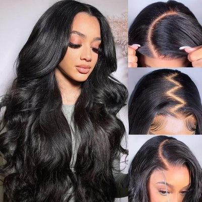 Pre Cut Glueless 8x5 Lace Closure Wig Body Wave Virgin Human Hair