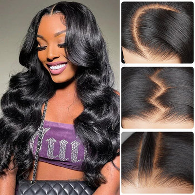 Pre Cut Glueless 8x5 Lace Closure Wig Body Wave Virgin Human Hair