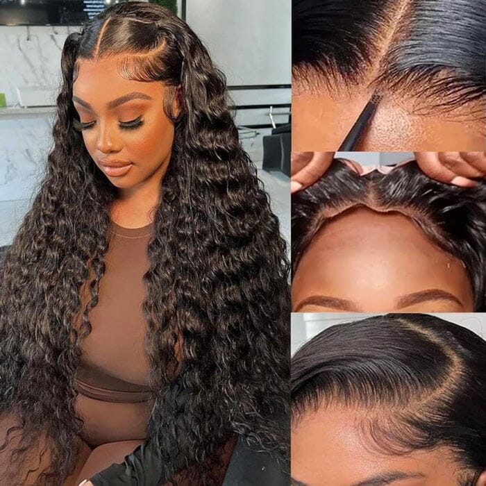 QT 8x5 Pre Cut Glueless Lace Wig Pre Plucked Deep Wave Virgin Human Hair ｜QT Hair