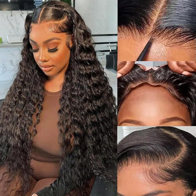 QT 8x5 Pre Cut Glueless Lace Wig Pre Plucked Deep Wave Virgin Human Hair ｜QT Hair