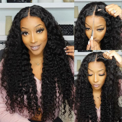 QT 8x5 Pre Cut Glueless Lace Wig Pre Plucked Deep Wave Virgin Human Hair ｜QT Hair
