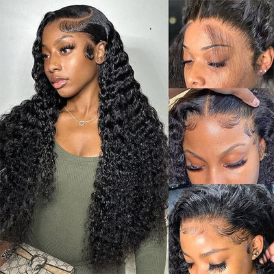 QT 8x5 Pre Cut Glueless Lace Wig Pre Plucked Deep Wave Virgin Human Hair ｜QT Hair