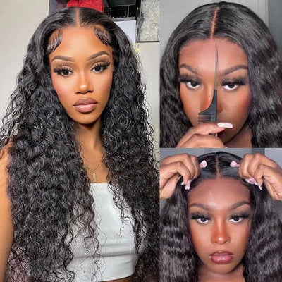 QT 8x5 Pre Cut Glueless Lace Wig Pre Plucked Deep Wave Virgin Human Hair ｜QT Hair