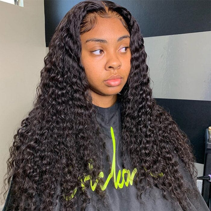 QT Deep Wave 13x6 Lace Frontal Wig with Baby Hair Curly Human Hair ｜QT Hair