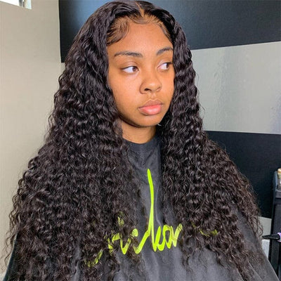 QT Deep Wave 13x6 Lace Frontal Wig with Baby Hair Curly Human Hair ｜QT Hair
