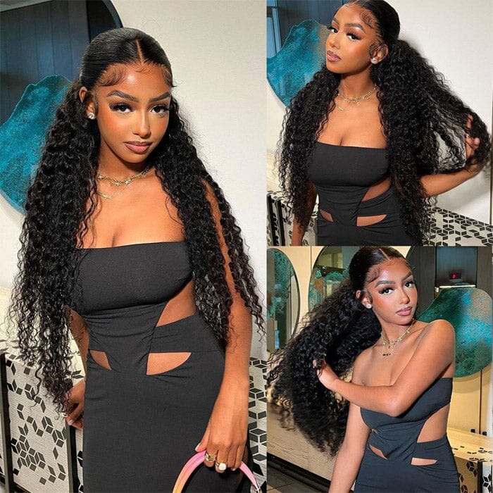 QT Deep Wave 13x6 Lace Frontal Wig with Baby Hair Curly Human Hair ｜QT Hair