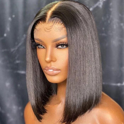QT Hair 14A Short Bob Lace Wigs Raw Virgin Human Hair Silky Bone Straight ｜QT Hair