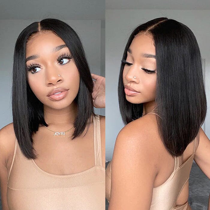 QT Hair 14A Short Bob Lace Wigs Raw Virgin Human Hair Silky Bone Straight ｜QT Hair