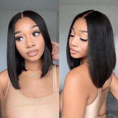 QT Hair 14A Short Bob Lace Wigs Raw Virgin Human Hair Silky Bone Straight ｜QT Hair