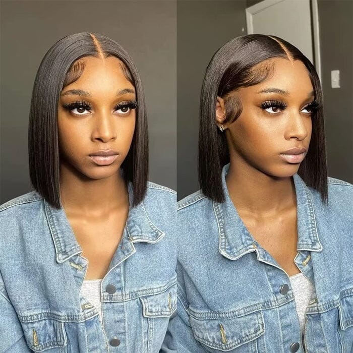 QT Hair 14A Short Bob Lace Wigs Raw Virgin Human Hair Silky Bone Straight ｜QT Hair
