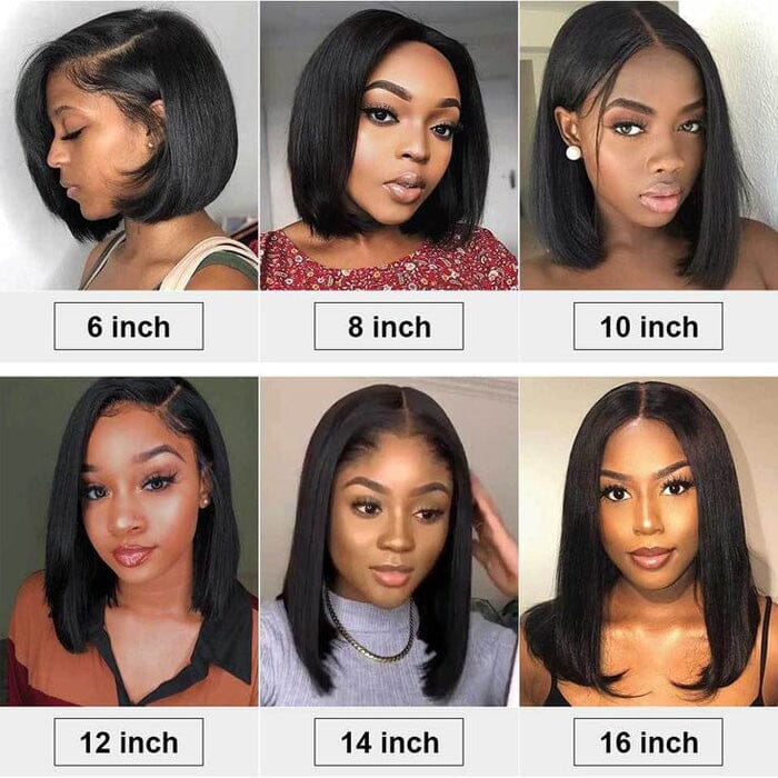 QT Hair 14A Short Bob Lace Wigs Raw Virgin Human Hair Silky Bone Straight ｜QT Hair