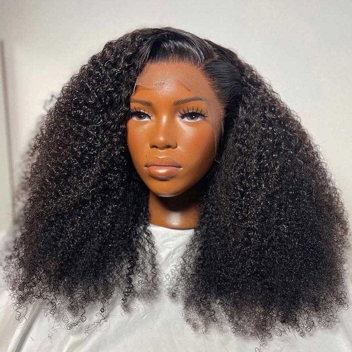 QT Hair Afro Kinky Curly 13x4 Transparent Lace Frontal Wig Virgin Human Hair ｜QT Hair