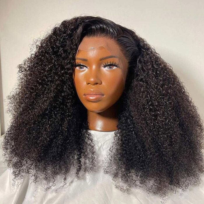 QT Hair Afro Kinky Curly 13x4 Transparent Lace Frontal Wig Virgin Human Hair ｜QT Hair