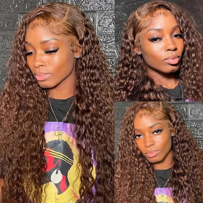 QT Hair Brown Color Jerry Curly Lace Wigs Pre Plucked Chocolate Human Hair ｜QT Hair