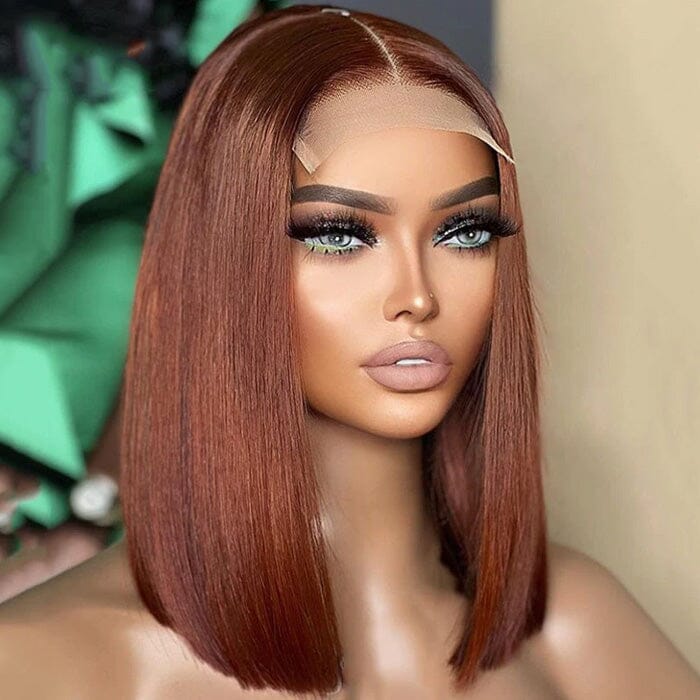 QT Hair Brown Color #4 Short Bob Lace Wigs Silky Straight Chocolate Human Hair ｜QT Hair