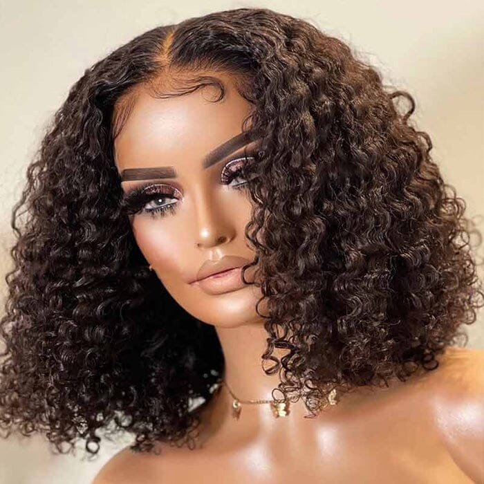 QT Hair Deep Curly Lace Frontal Bob Wig Pre Plucked Deep Wave Virgin Human Hair ｜QT Hair