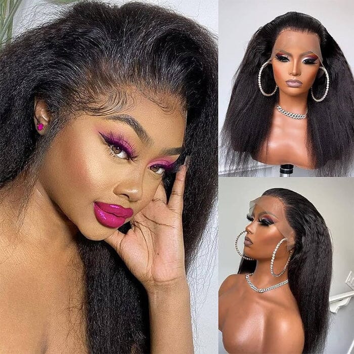 QT Hair HD Lace Frontal Wigs Virgin Human Hair Pre Plucked Kinky Straight ｜QT Hair