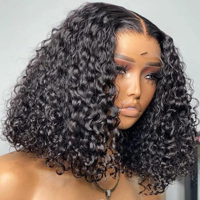 QT Hair Jerry Curl Short Bob Lace Wigs Pre Plucked Curly Virgin Human Hair ｜QT Hair