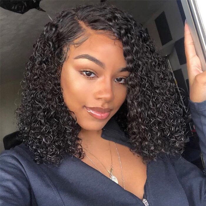 QT Hair Jerry Curl Short Bob Lace Wigs Pre Plucked Curly Virgin Human Hair ｜QT Hair