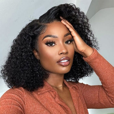 QT Hair Jerry Curl Short Bob Lace Wigs Pre Plucked Curly Virgin Human Hair ｜QT Hair