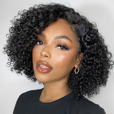 QT Hair Jerry Curl Short Bob Lace Wigs Pre Plucked Curly Virgin Human Hair ｜QT Hair