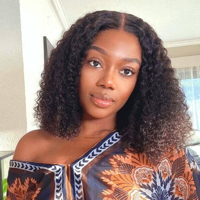QT Hair Jerry Curl Short Bob Lace Wigs Pre Plucked Curly Virgin Human Hair ｜QT Hair