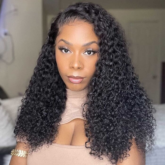 SDD New Pixie Curly Lace Frontal Wig Pre Plucked Super Double Drawn Human Hair