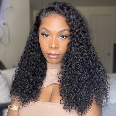 SDD New Pixie Curly Lace Frontal Wig Pre Plucked Super Double Drawn Human Hair