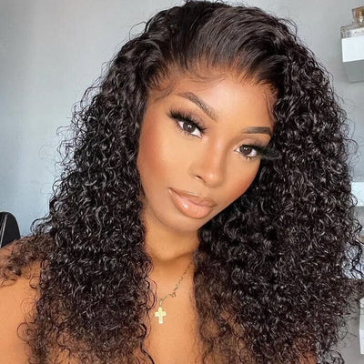 SDD New Pixie Curly Lace Frontal Wig Pre Plucked Super Double Drawn Human Hair