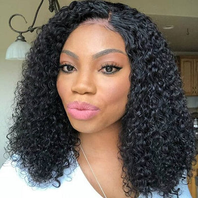 SDD New Pixie Curly Lace Frontal Wig Pre Plucked Super Double Drawn Human Hair