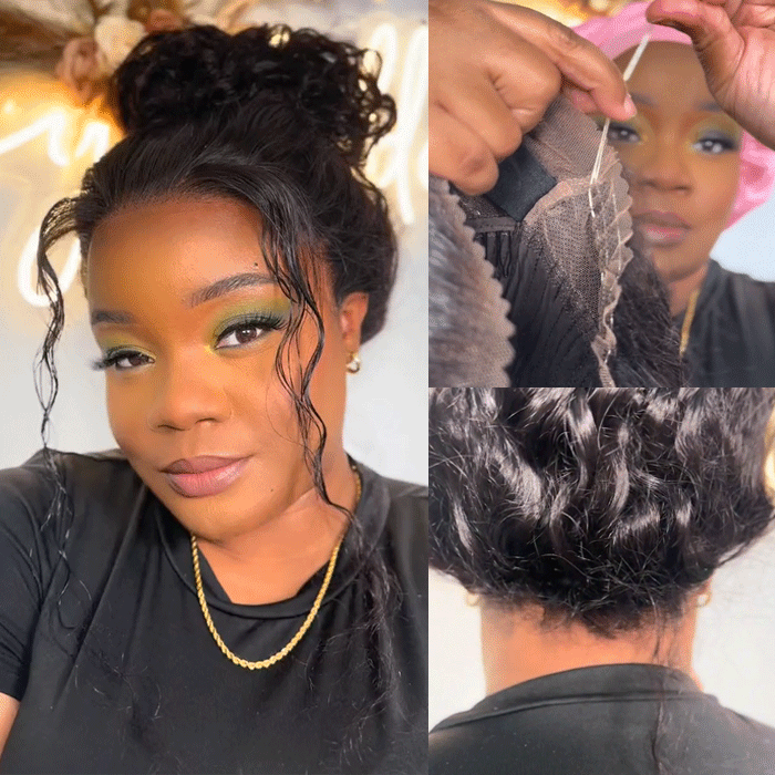 Perruque Lace Frontal 360° Invisi avec Cordon de Serrage et Coupe Ajustée, Cheveux Humains Body Wave