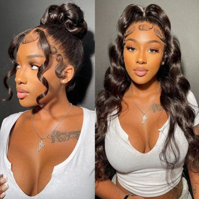 Perruque Lace Frontal 360° Invisi avec Cordon de Serrage et Coupe Ajustée, Cheveux Humains Body Wave