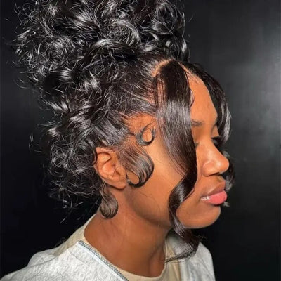 Perruque Lace Frontal 360° Invisi avec Cordon de Serrage et Coupe Ajustée, Cheveux Humains Body Wave