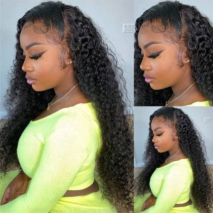 QT Jerry Curl 13x4 Transparent Lace Frontal Wig Pre Plucked Curly Human Hair ｜QT Hair