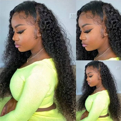 QT Jerry Curl 13x4 Transparent Lace Frontal Wig Pre Plucked Curly Human Hair ｜QT Hair