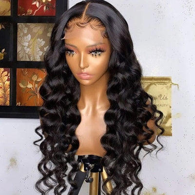 QT Loose Wave Lace Closure Wigs Pre Plucked Loose Curly Human Hair ｜QT Hair